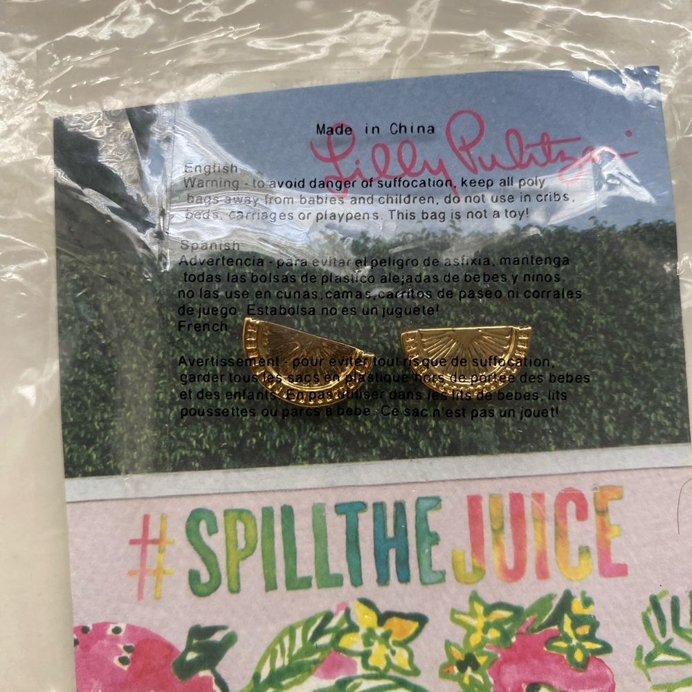 Lilly Pulitzer Gold Citrus Fruit Earrings